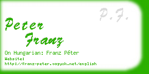 peter franz business card