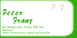 peter franz business card